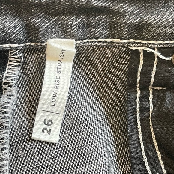 PacSun Women’s Black Low Rise Straight Leg Jeans Size 26 Cotton Slit Hem Retro - Picture 11 of 12